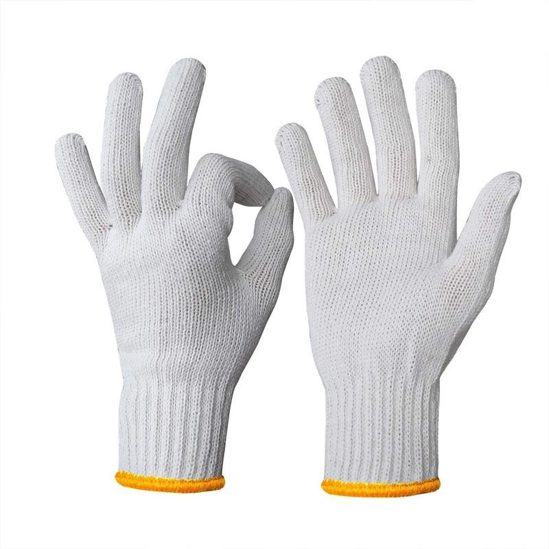 White Cotton Knitted Hand Gloves
