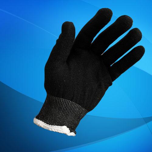 black cotton knitted hand gloves